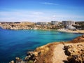 Hotels of Ghajn Tuffieha bay, Malta Royalty Free Stock Photo
