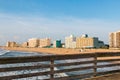 Hotels Line Virginia Beach Oceanfront As Seen From Fishing Pier Royalty Free Stock Photo