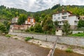 Hotels with mineral water on the banks of the Arda River in Banita, Bulgaria Royalty Free Stock Photo