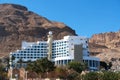 Hotels on the shores of the Dead Sea, view from Jordan