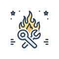 Color illustration icon for Hotfix, quick fix and fire