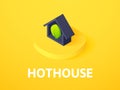 Hothouse isometric icon, isolated on color background