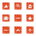 Hotly icons set, grunge style Royalty Free Stock Photo