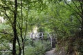 Hotnitsa Waterfall wooden bridge from Veliko Tarnovo province in Bulgaria