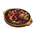 hotplate meal. Vector illustration decorative design