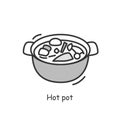 Hotpot icon. Traditional Chinese meat broth soup or stew simple vector illustration