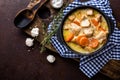 Hotpot, stew meat with vegetables in a cast-iron pot Royalty Free Stock Photo