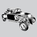 HotRod Car Classic Balck Vintage eps