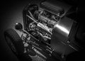 HOTROD CLASSIC CAR ON BLACK BACKGROUND Royalty Free Stock Photo