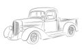 Hotrod pickup drawing Royalty Free Stock Photo