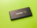 Hotstar mobile app logo - a video streaming service photographed for stock. sunday , April 20, 2020, Assam, india.