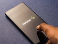 Hotstar mobile app logo - a video streaming service photographed for stock. sunday , April 20, 2020, Assam, india.