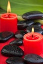Hotstones with red candles (2) Royalty Free Stock Photo