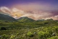 Hottentots Holland Mountains valley and sunset in Overberg western cape South Africa Royalty Free Stock Photo