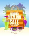 Hottest summer sizzling sale design with shopping bag Royalty Free Stock Photo