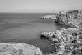 Houcima beach and waves and rocks