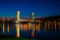 Houghton-Hancock bridge after sunset Royalty Free Stock Photo