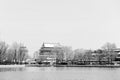 Houhai lake after snow Royalty Free Stock Photo