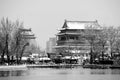 Houhai lake after snow Royalty Free Stock Photo