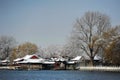 Houhai lake after snow Royalty Free Stock Photo