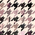 Hounds-tooth pattern in patchwork style. Vector image.