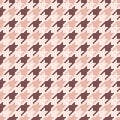 Houndstooth check pattern in pink and white. Seamless simple geometric dog tooth pixel vector background for scarf, dress, jacket. Royalty Free Stock Photo