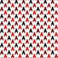 Houndstooth checkered seamless pattern in red yellow black and white, vector Royalty Free Stock Photo