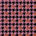 Houndstooth classic pattern for fabric, wallpaper and tablecloths. Retro geometry pink and black background.