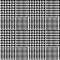 Houndstooth geometric plaid seamless pattern in black and white, vector Royalty Free Stock Photo