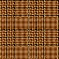 Houndstooth geometric plaid seamless pattern in brown and beige, vector