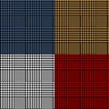 Houndstooth geometric plaid seamless pattern set, vector