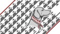 Houndstooth Pattern Background with Dog Motif, vector design Generative AI Royalty Free Stock Photo