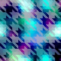Houndstooth pattern on blue geometric background Royalty Free Stock Photo