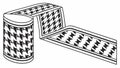 Houndstooth Pattern Ribbon Spool, Decorative Element, vector design Generative AI Royalty Free Stock Photo
