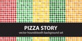 Houndstooth pattern set Pizza Story