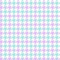 Houndstooth pattern spring in pastel purple, green, white. Seamless pastel light dog tooth graphic vector for scarf, jacket, coat.