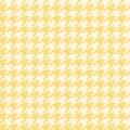 Houndstooth pattern vector in pastel yellow and off white. Seamless light dog tooth graphic for dress, jacket, coat.