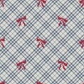 Houndstooth Plaid With Red Bows Royalty Free Stock Photo