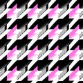 Houndstooth seamless pattern for clothes design.Trendy fabric ab