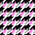 Houndstooth seamless pattern for clothes design.Trendy fabric ab