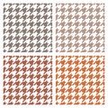 Houndstooth tile vector grey, brown and white pattern set.
