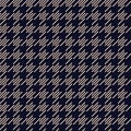 Houndstooth trendy pattern for fabric, wallpaper and tablecloths. Retro Hounds-tooth plaid geometry blue and beige Royalty Free Stock Photo