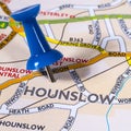 Hounslow on a UK Map