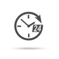 24 hour assistance clock icon