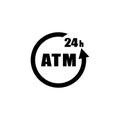 24 hour ATM icon illustration isolated vector sign symbol