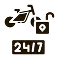 24-hour bike sharing services icon Vector Glyph Illustration Royalty Free Stock Photo