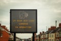 24 hour bus lane message on digital road information display in uk