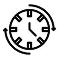 Hour clock icon outline vector. Timer duration