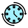 Hour clock icon vector flat