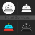 24 hour concierge service dark theme icon